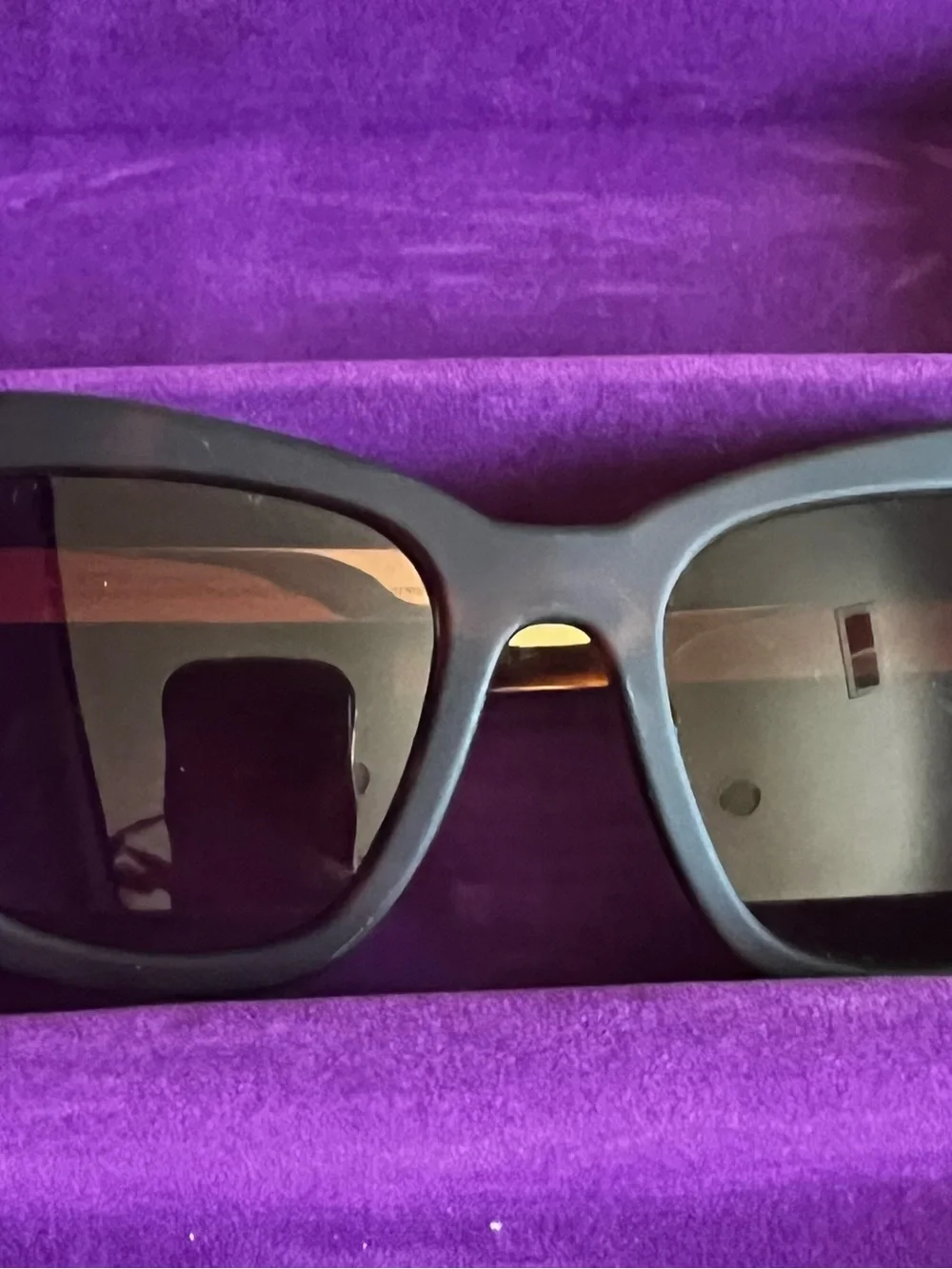 Tortoise Shell Square Cat Eye Sunglasses with Gold Metal Temples